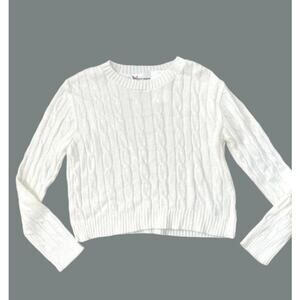 Cotton Emporium Girls Ivory Cable Knit  Sweater Small NWT